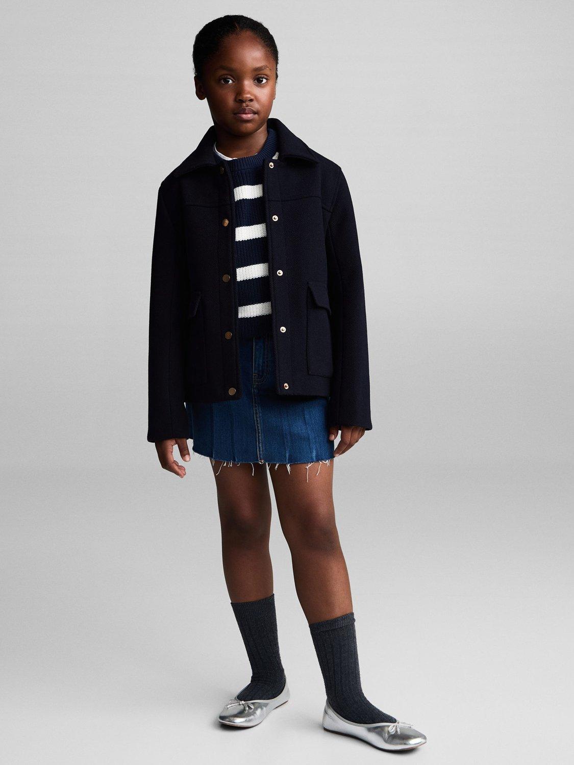 Product image 2 of 7, which shows Mango Kids' Xesca Boxy Jacket, Navy, 6 years