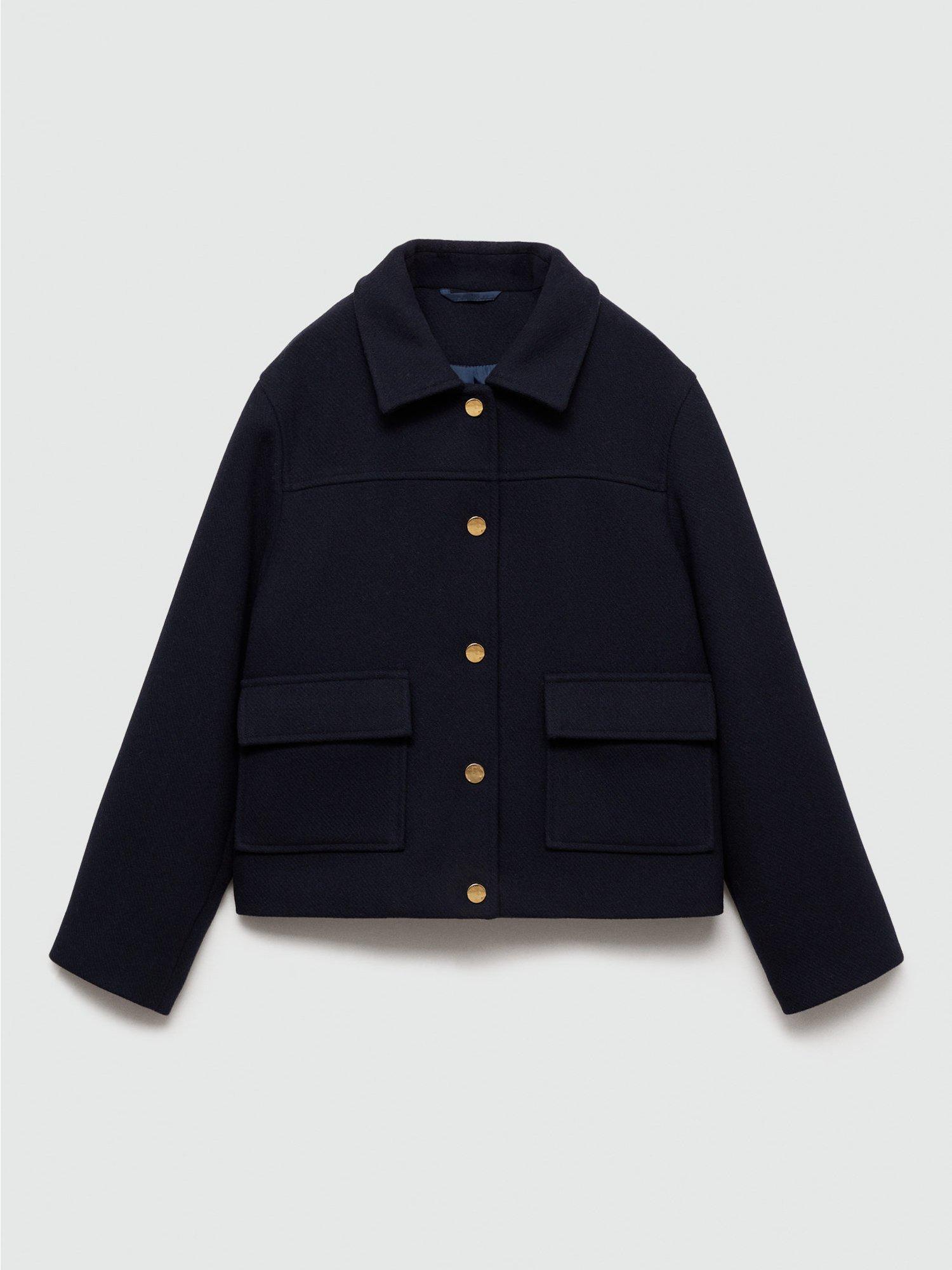 Product image 3 of 7, which shows Mango Kids' Xesca Boxy Jacket, Navy, 6 years