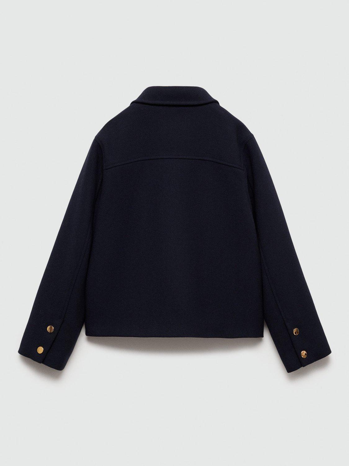 Product image 4 of 7, which shows Mango Kids' Xesca Boxy Jacket, Navy, 6 years