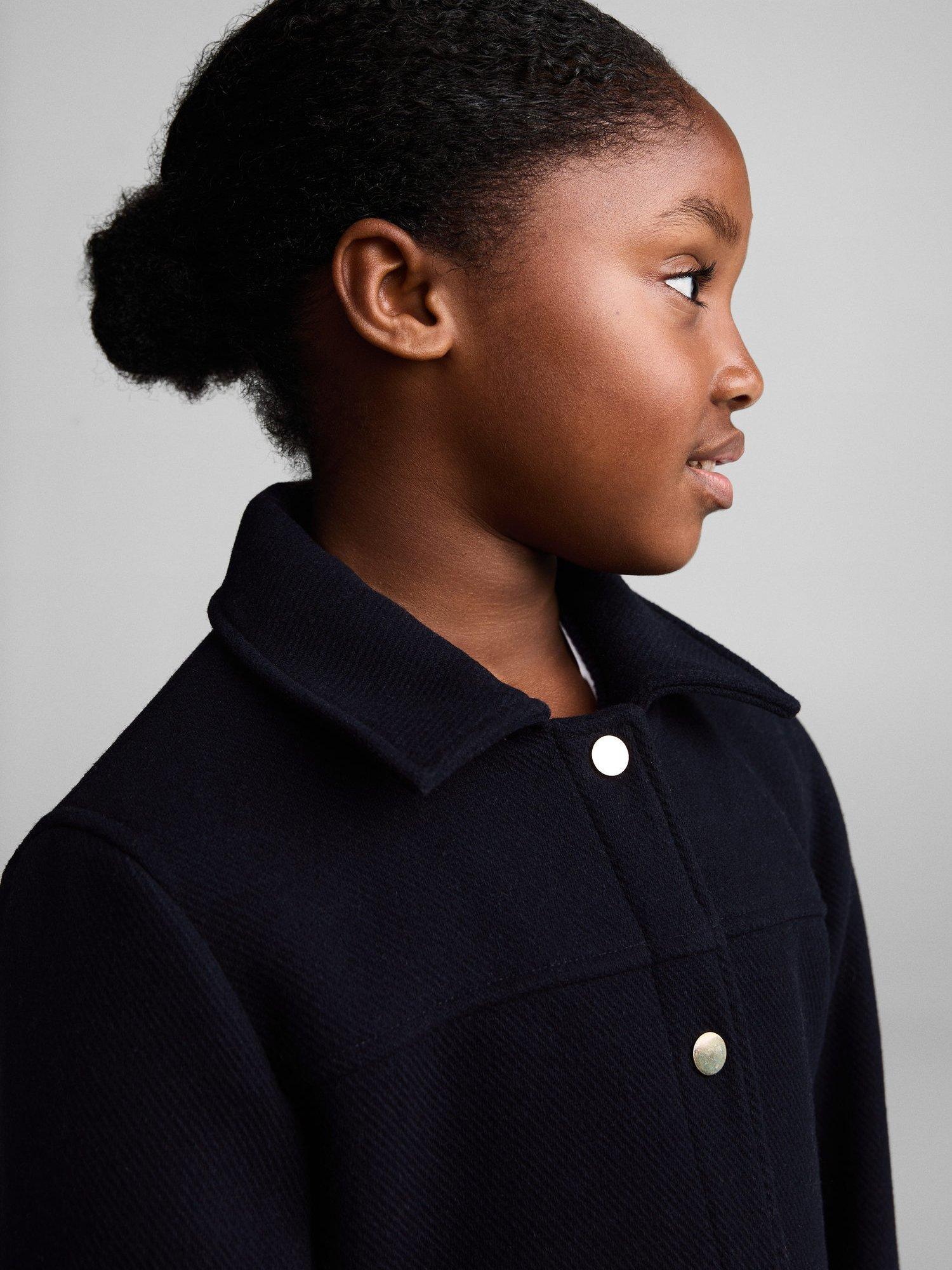 Product image 6 of 7, which shows Mango Kids' Xesca Boxy Jacket, Navy, 6 years