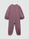 Mango Kids' Monkey Button Detail Onesie, Plum