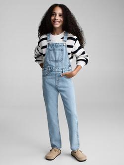 Mango Kids' Amara Dungarees, Open Blue - view 2, Open Blue