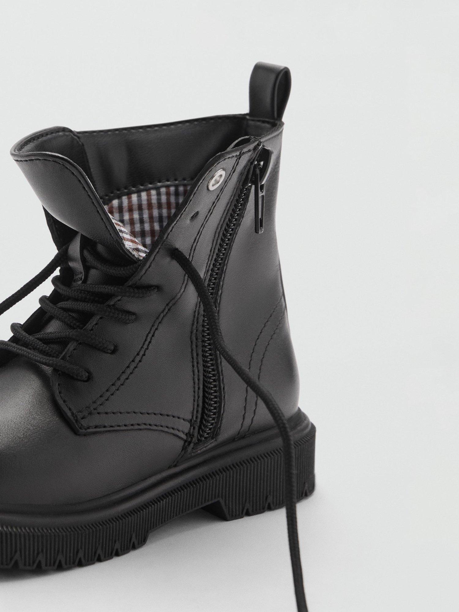 Product image 4 of 4, which shows Mango Kids' Leather Ankle Boots, Black, 10 Jnr