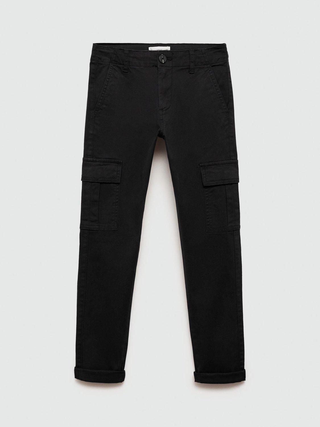 Mango Kids' Cargo Trousers, Black