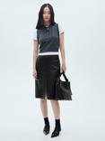 Mango Faux Leather Pencil Skirt, Black