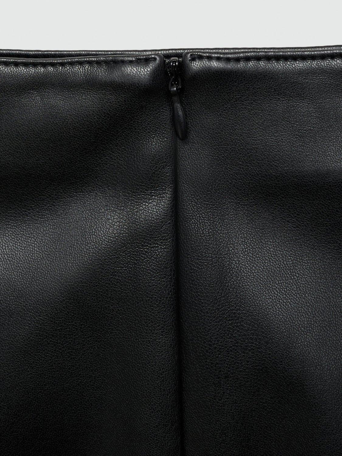 Product image 5 of 7, which shows Mango Faux Leather Pencil Skirt, Black, 24