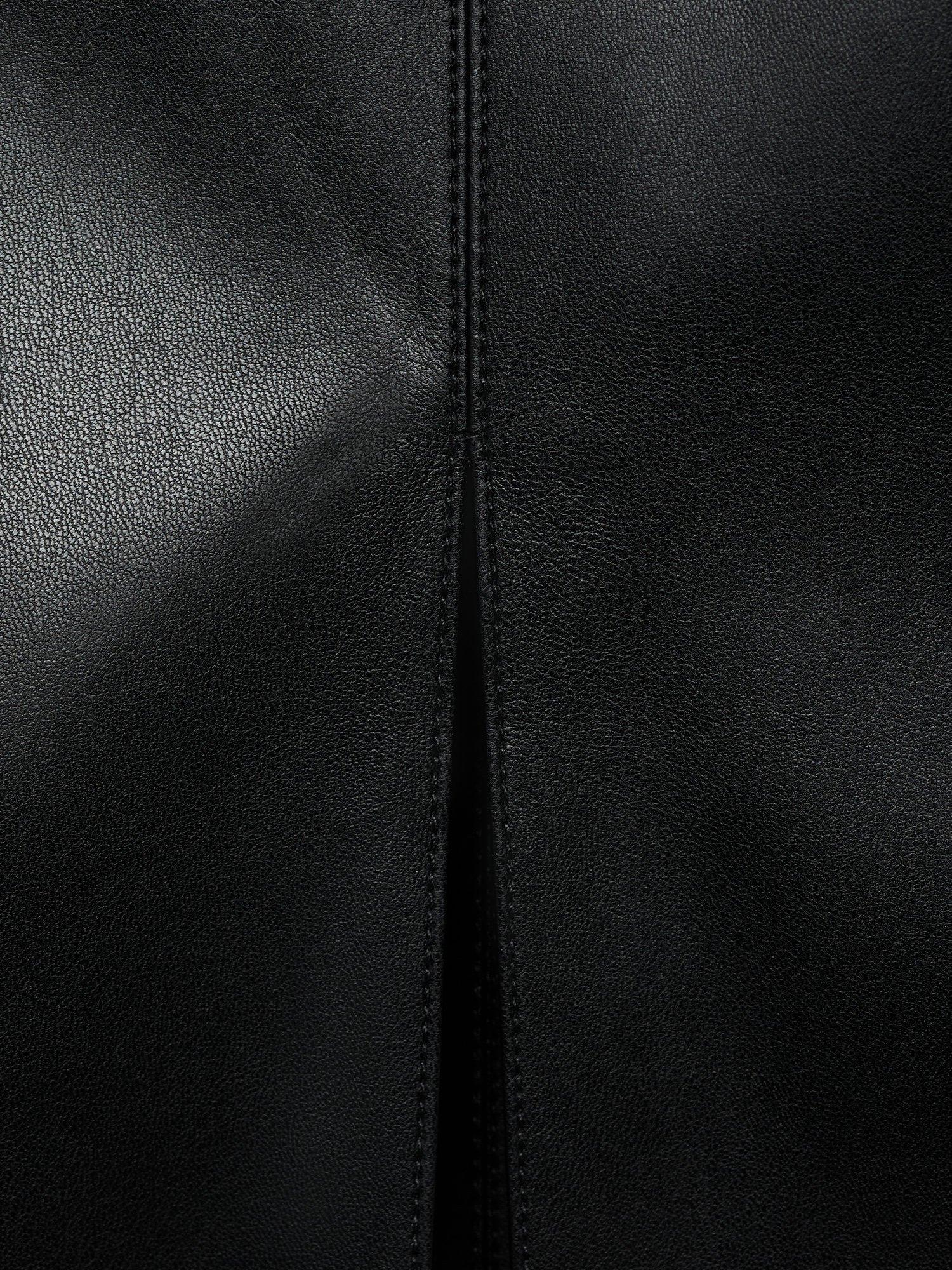 Product image 7 of 7, which shows Mango Faux Leather Pencil Skirt, Black, 24
