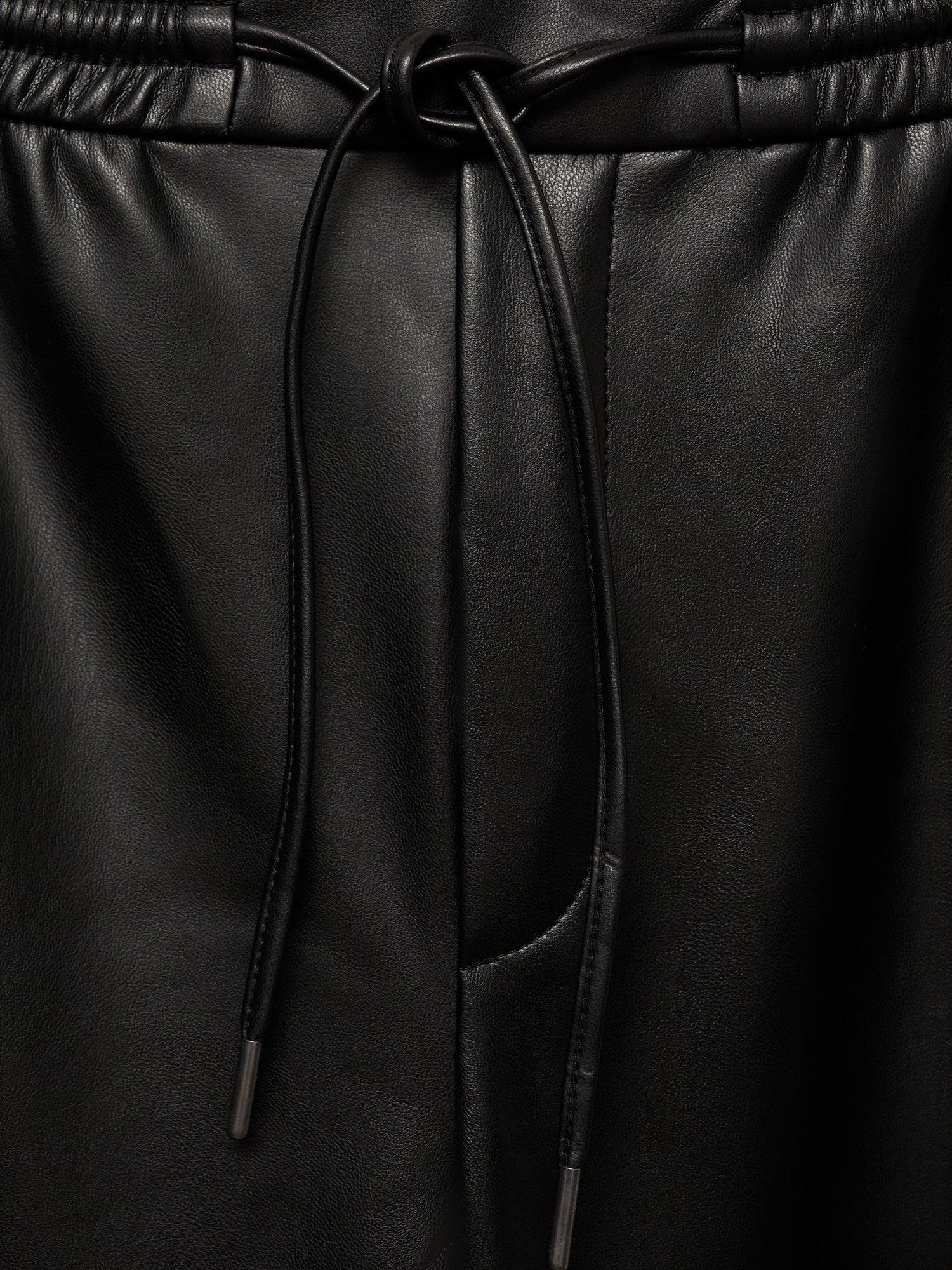 Product image 8 of 8, which shows Mango Apple Faux Leather Elasticated Waist Slim Trousers, Black, L