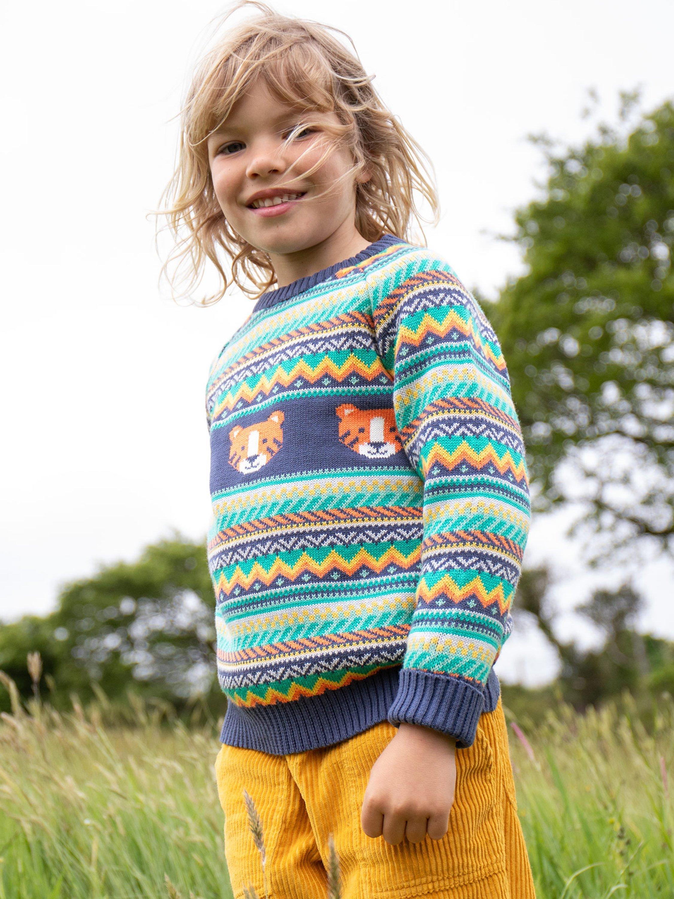 Frugi Kids Fowey Organic Cotton Fair Isle Jumper Multi