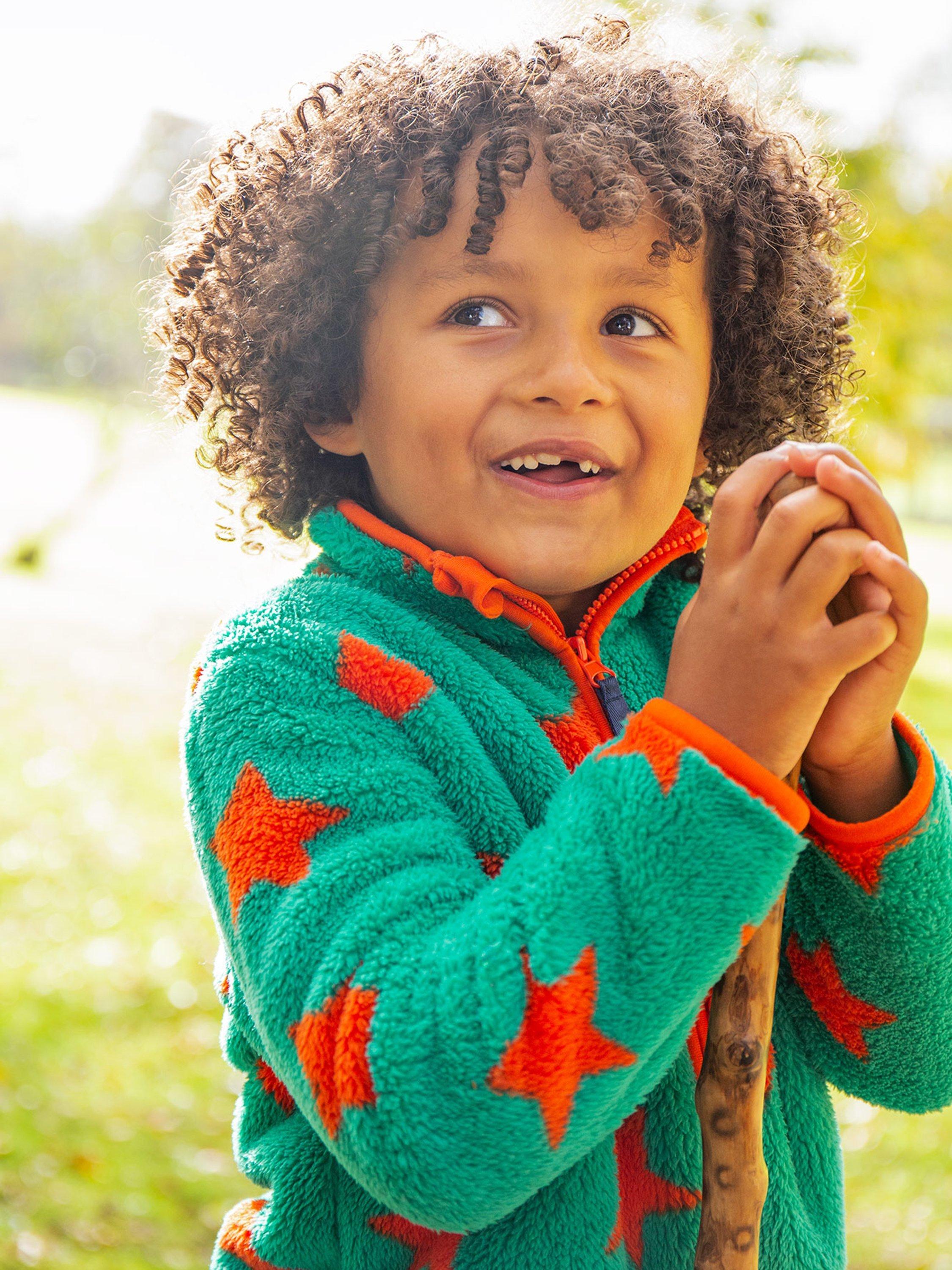 Product image 2 of 5, which shows Frugi Kids' Star Zipped Fleece Jacket, Multi, 12-18 months