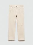 Mango Kids' Matias Straight Jeans, Cream