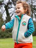 Frugi Kids' Bude Borg Gilet, Moon/Multi