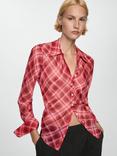 Mango Grunge Tartan Shirt, Red/Multi