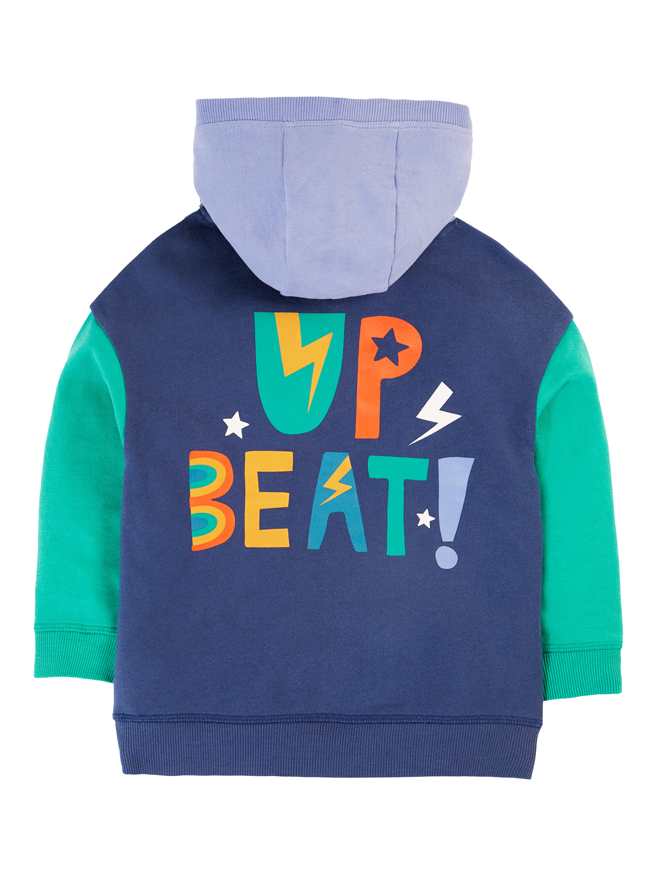 Product image 3 of 7, which shows Frugi Kids' Organic Cotton Colour Block Hoodie, Multi, 2-3 years