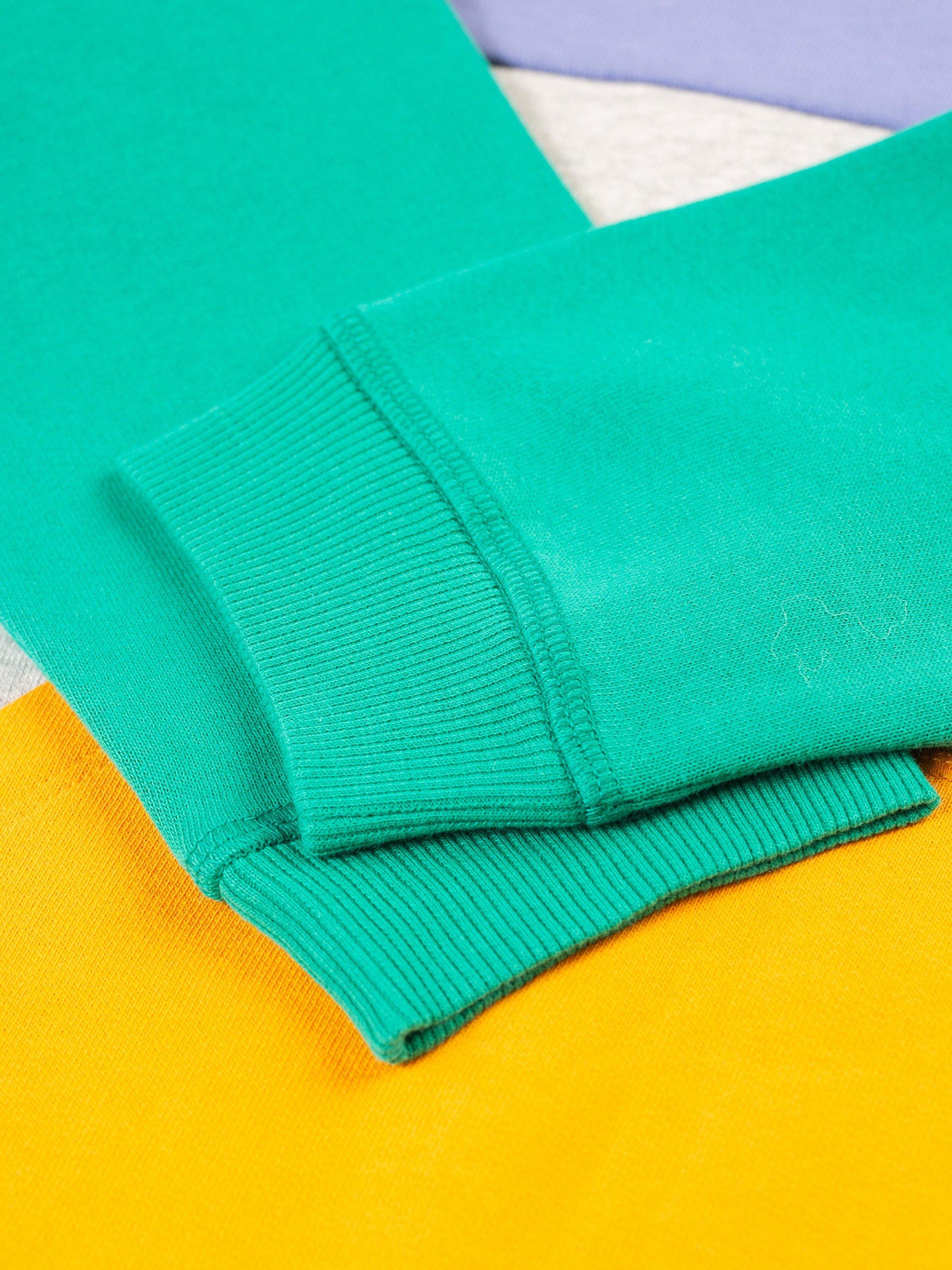 Product image 6 of 7, which shows Frugi Kids' Organic Cotton Colour Block Hoodie, Multi, 2-3 years