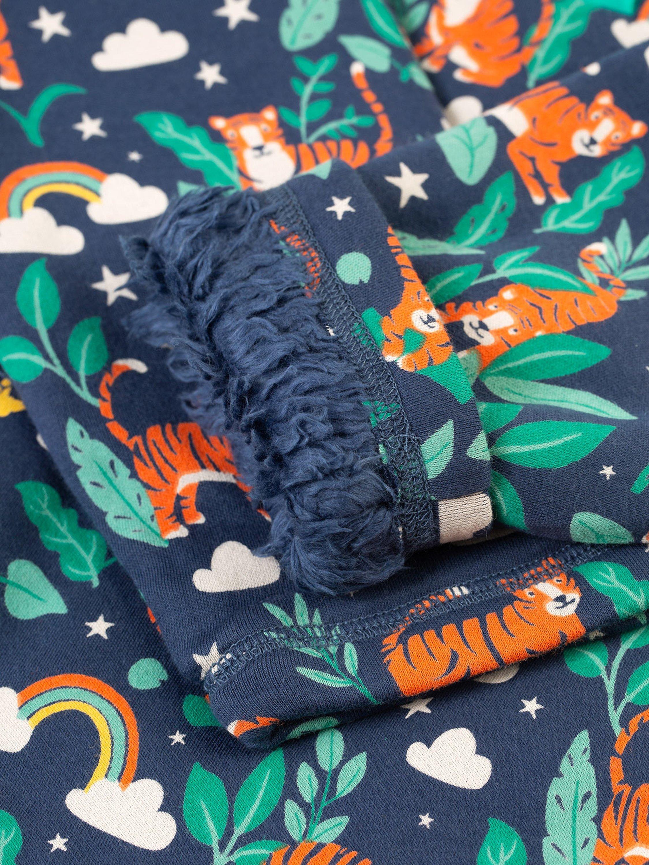 Product image 4 of 5, which shows Frugi Kids' Snuggle Organic Cotton Fleece Jumper, Roarsome!, 9-12 months