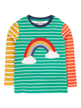 Frugi Kids' Organic Cotton Hotchpotch Rainbow Applique Top, Multi