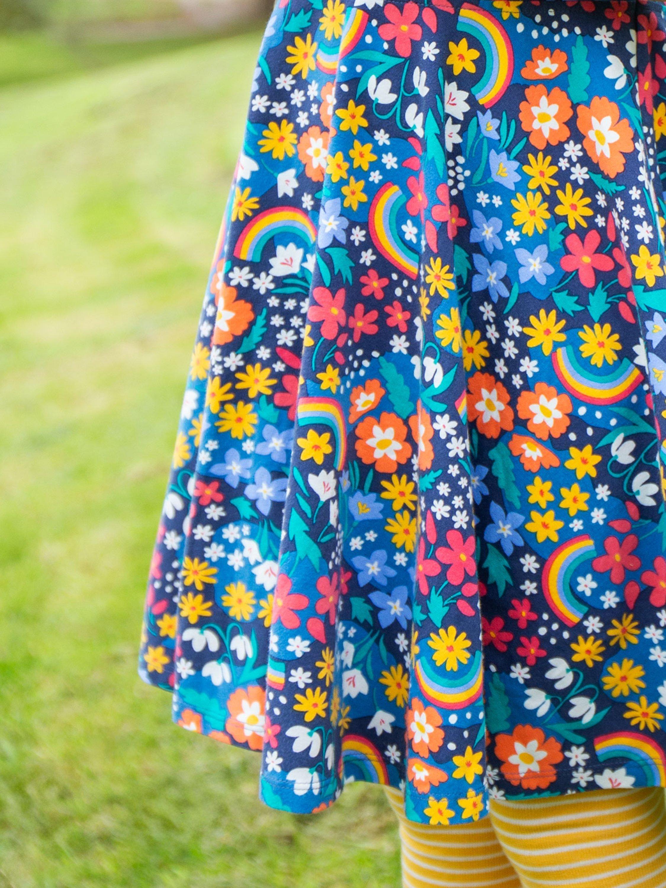 Frugi Kids' Sofia Floral Organic Cotton Skater Dress, Multi, 2-3 years