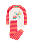 Frugi Kids' Jamie Jim Jams Organic Cotton Pyjama Set, Cantaloupe/Horse