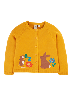 Frugi Baby Colby Organic Cotton Cardigan, Gold, Gold