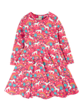 Frugi Kids' Sofia Unicorn Organic Cotton Skater Dress, Pink/Multi