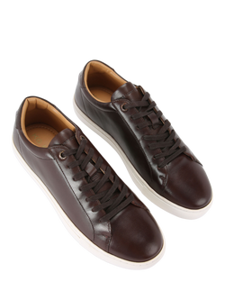 KG Kurt Geiger Fire Leather Trainers - view 2, Mid Brown