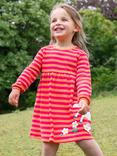 Frugi Kids' Dolcie Organic Cotton Stripe Dress, Cantaloupe/Multi