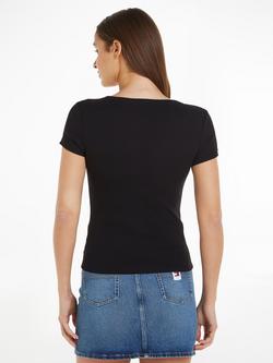 Tommy Hilfiger Slim Fit V-Neck Mini Logo T-Shirt - view 2, Black