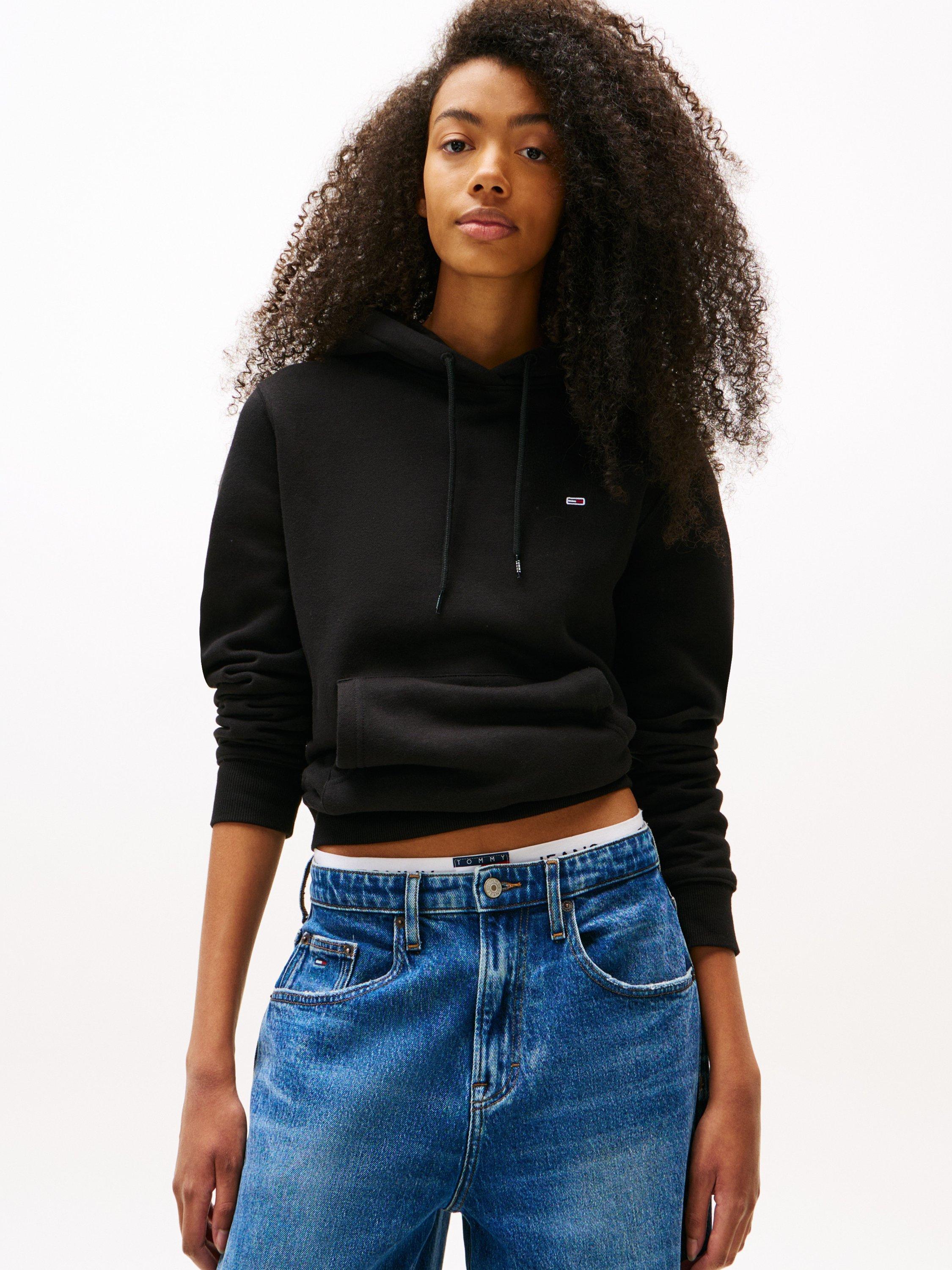 Product image 1 of 5, which shows Tommy Hilfiger Tommy Jeans Regular Fit Hoodie, Black, XXS