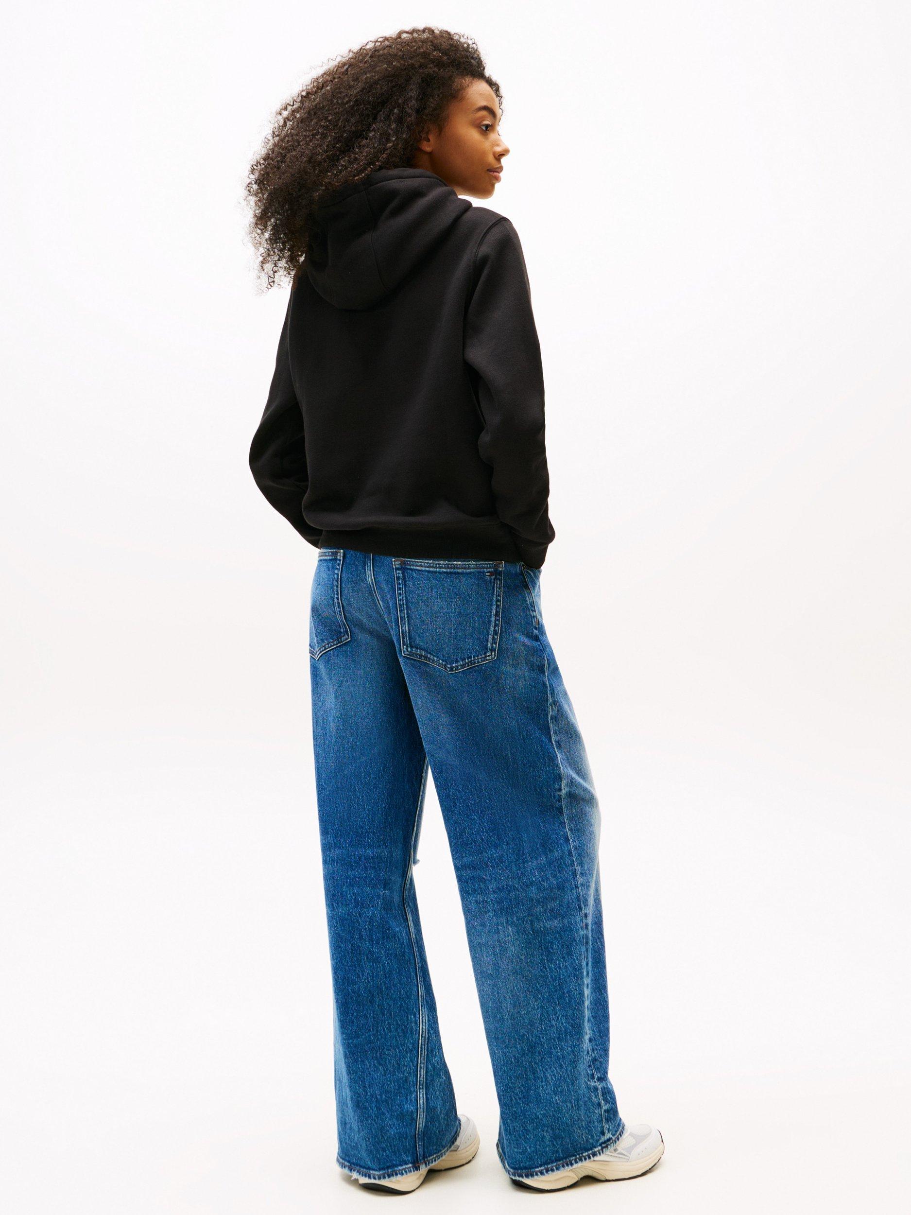 Product image 2 of 5, which shows Tommy Hilfiger Tommy Jeans Regular Fit Hoodie, Black, XXS