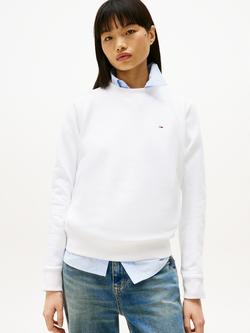 Tommy Hilfiger Tommy Jeans Flag Embroidered Fleece Sweatshirt, White