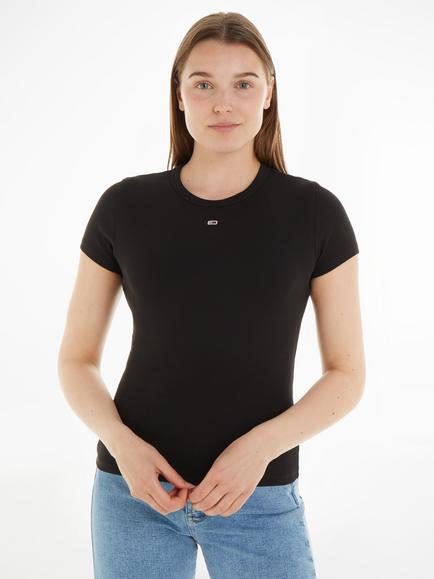Tommy Hilfiger Slim Fit Mini Logo T-Shirt, Black, Black