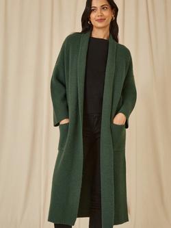 Yumi Knitted Maxi Pocket Cardigan, Green