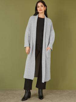 Yumi Knitted Maxi Pocket Cardigan - view 2, Grey