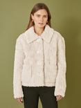 Yumi Faux Fur Jacket, Cream