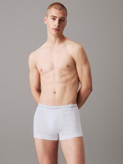 Calvin Klein Regular Cotton Stretch Trunks, Black/Grey H /White - view 2, Black/Grey H /White