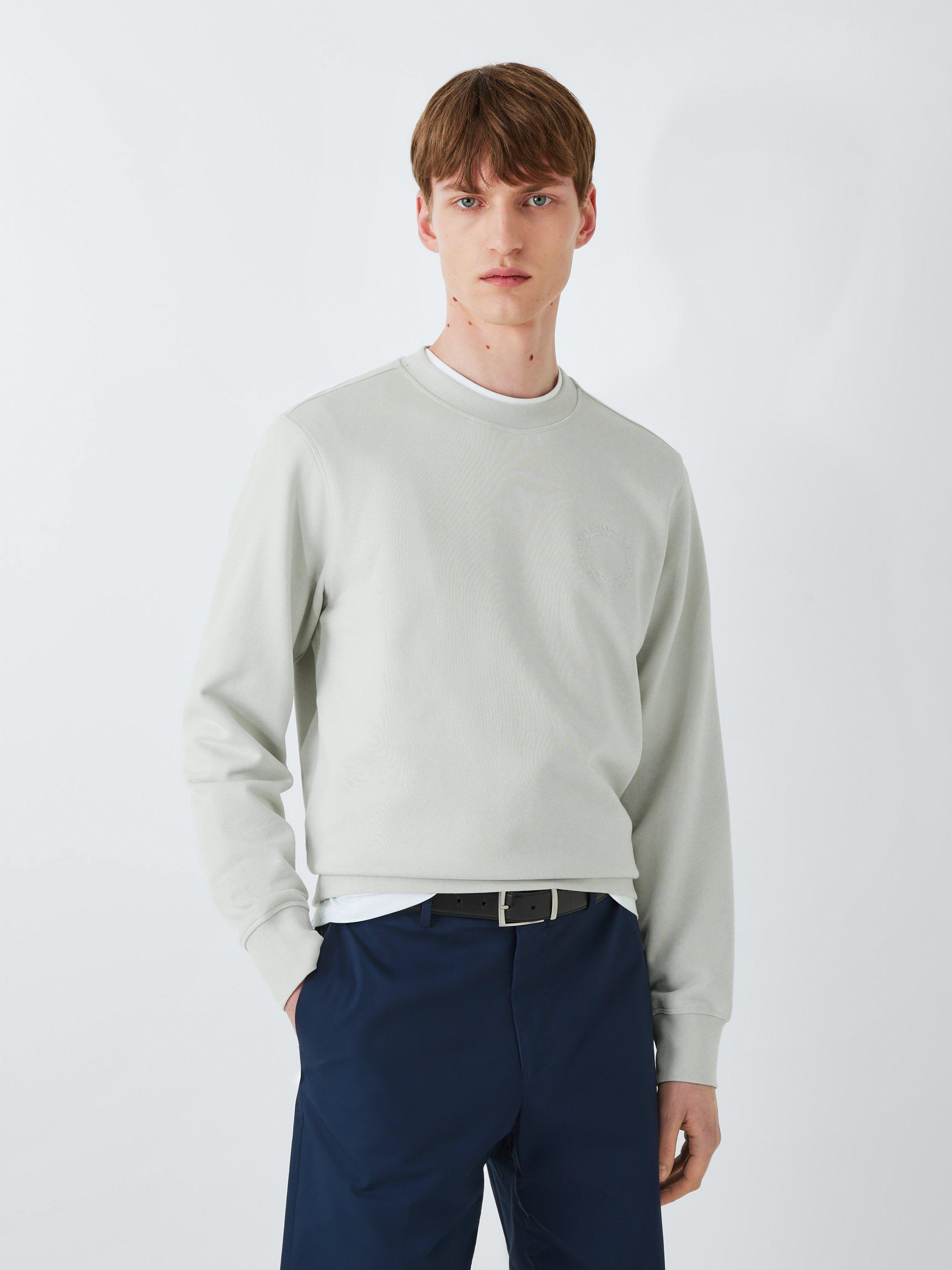 Product image 1 of 6, which shows Kin Concept Collection Embroidered Logo Cotton Knit Jumper, Smoke, S