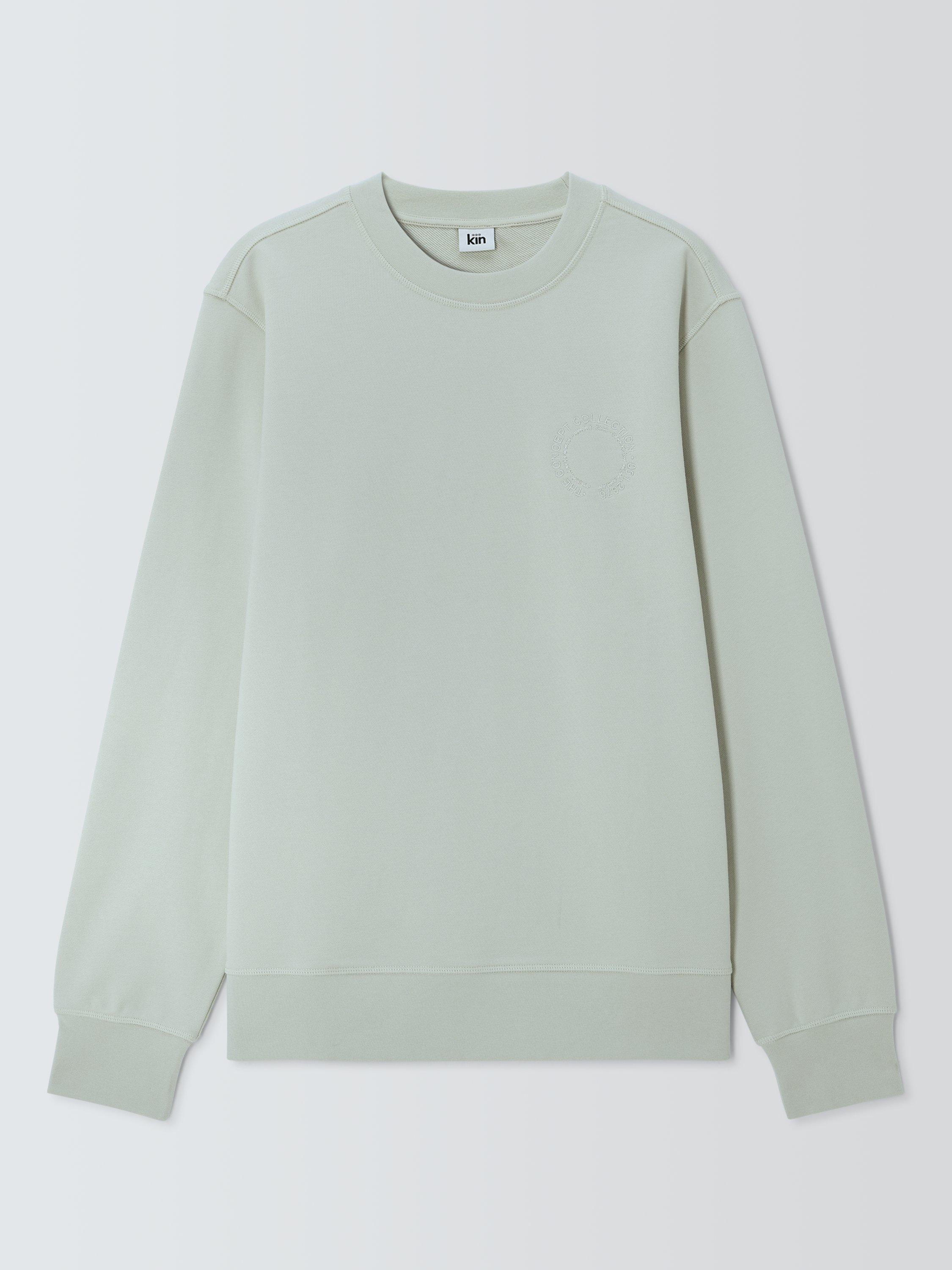 Product image 4 of 6, which shows Kin Concept Collection Embroidered Logo Cotton Knit Jumper, Smoke, S