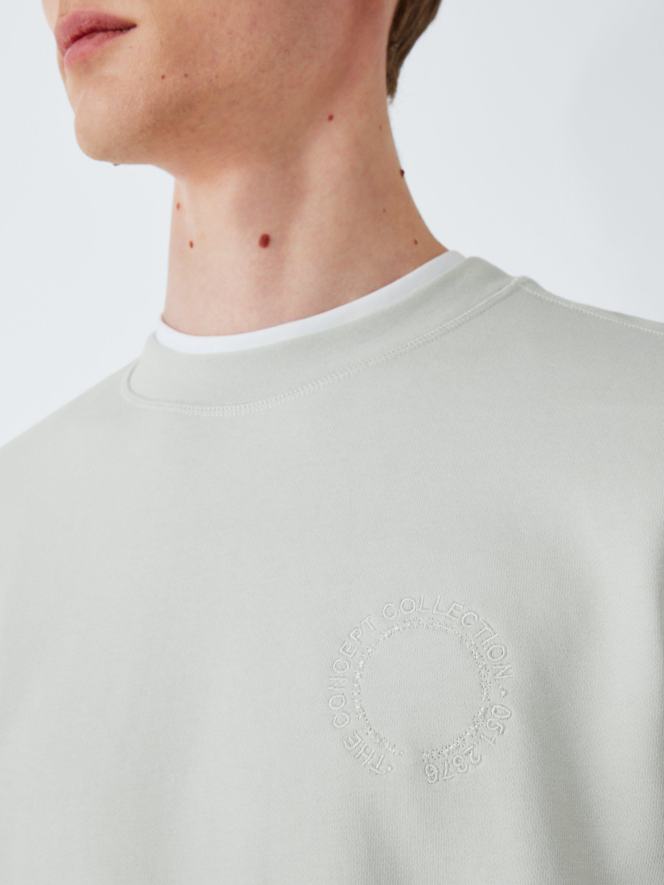 Product image 6 of 6, which shows Kin Concept Collection Embroidered Logo Cotton Knit Jumper, Smoke, S