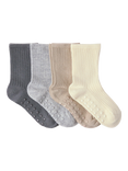 Lindex Kids' Solid Rib Socks, Neutrals