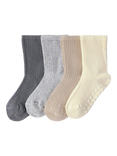 Lindex Kids' Solid Rib Socks, Neutrals