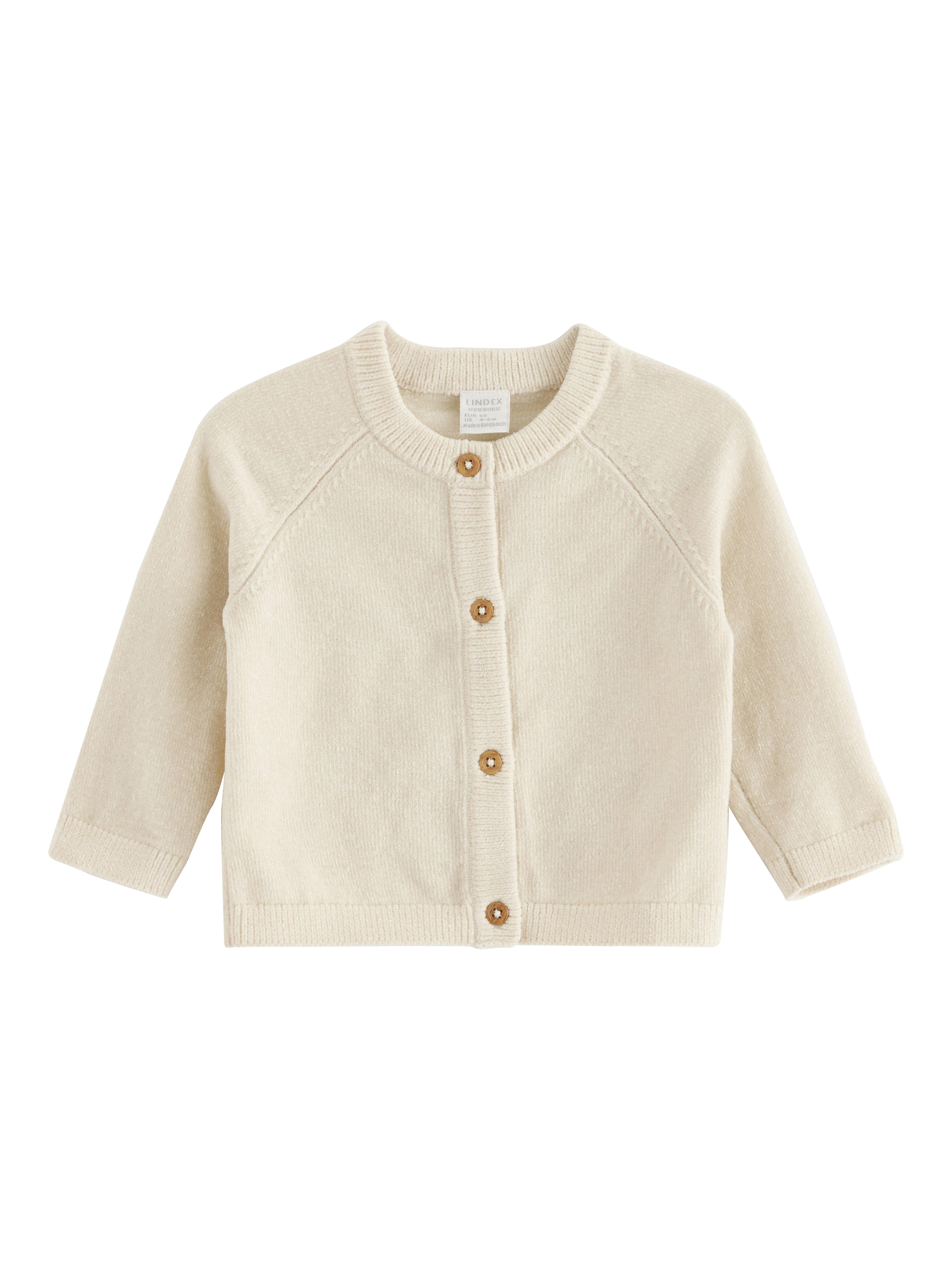 Product image 1 of 3, which shows Lindex Baby Newborn Cardigan, Cream, 1-2 months