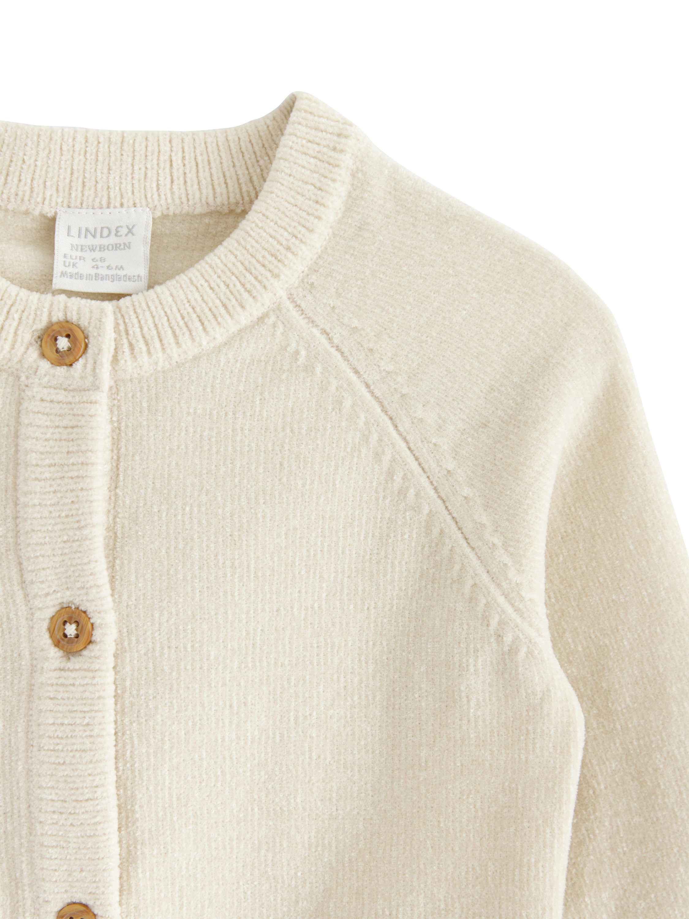 Product image 3 of 3, which shows Lindex Baby Newborn Cardigan, Cream, 1-2 months