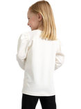 Lindex Kids' Leopard Print Heart Applique Top, Dusty White