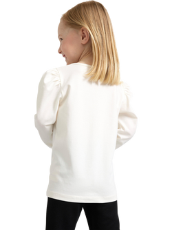 Lindex Kids' Leopard Print Heart Applique Top, Dusty White - view 2, Dusty White