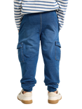 Lindex Kids' Organic Cotton Cargo Joggers, Blue