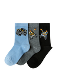 Lindex Kids' Monster Truck Socks, Pack of 3