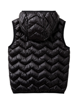 Benetton Kids' Hooded Quilted Gilet - view 2, Black