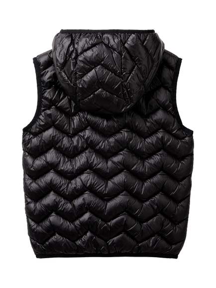 Benetton Kids' Hooded Quilted Gilet - view 2, Black
