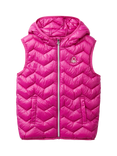 Benetton Kids' Hooded Quilted Gilet, Cyclamen